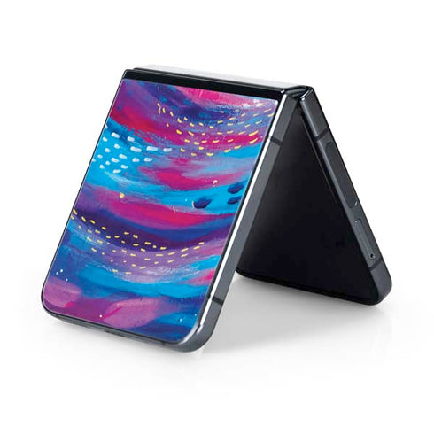 Rainbow Wave Brush Stroke by Etta Vee Galaxy Z Flip5 5G Skin