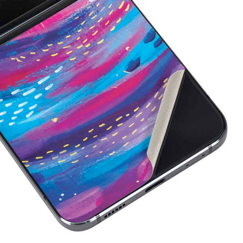 Rainbow Wave Brush Stroke by Etta Vee Galaxy Z Flip5 5G Skin