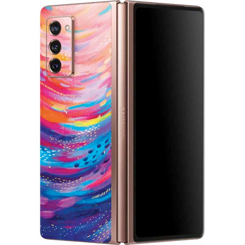 Etta Vee Rainbow Wave Brush Stroke Galaxy Z Fold2 5G Skin