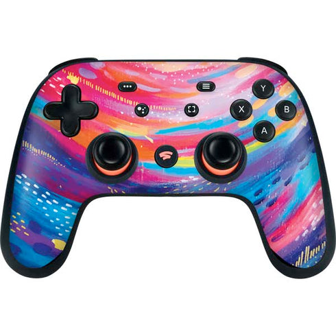 Etta Vee Rainbow Wave Brush Stroke Google Stadia Controller Skin