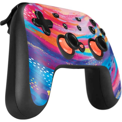 Etta Vee Rainbow Wave Brush Stroke Google Stadia Controller Skin