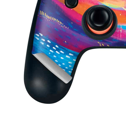 Etta Vee Rainbow Wave Brush Stroke Google Stadia Controller Skin