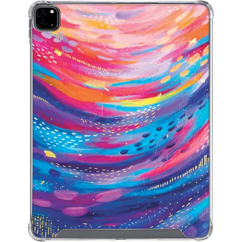 Etta Vee Rainbow Wave Brush Stroke iPad Pro 12.9in (2020) Clear Case