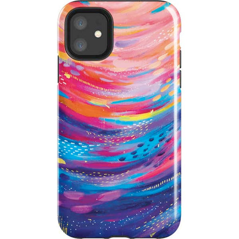 Etta Vee Rainbow Wave Brush Stroke iPhone 11 Impact Case
