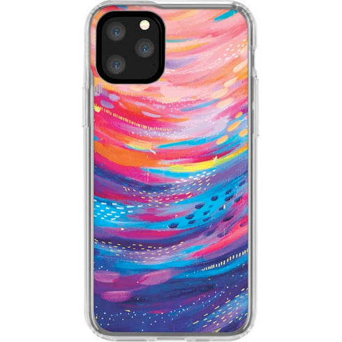 Rainbow Wave Brush Stroke by Etta Vee iPhone 11 Pro Clear Case