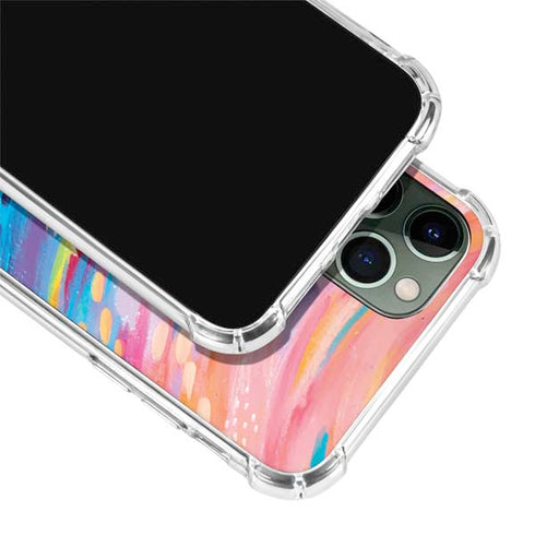 Rainbow Wave Brush Stroke by Etta Vee iPhone 11 Pro Max Clear Case