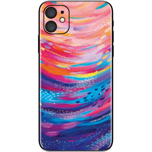 Etta Vee Rainbow Wave Brush Stroke iPhone 11 Skin
