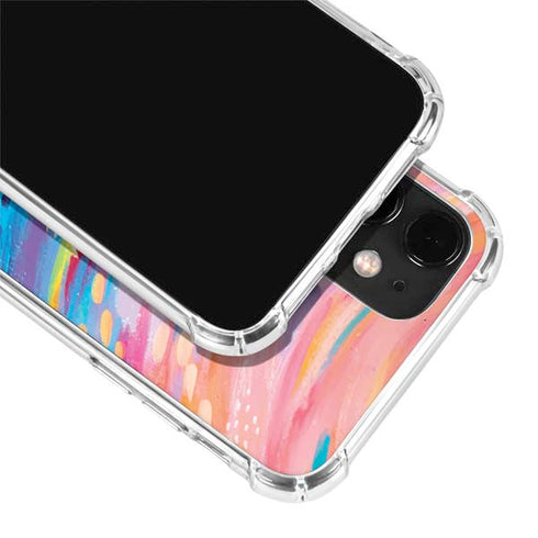 Etta Vee Rainbow Wave Brush Stroke iPhone 12 Clear Case