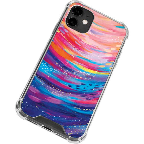 Etta Vee Rainbow Wave Brush Stroke iPhone 12 Clear Case