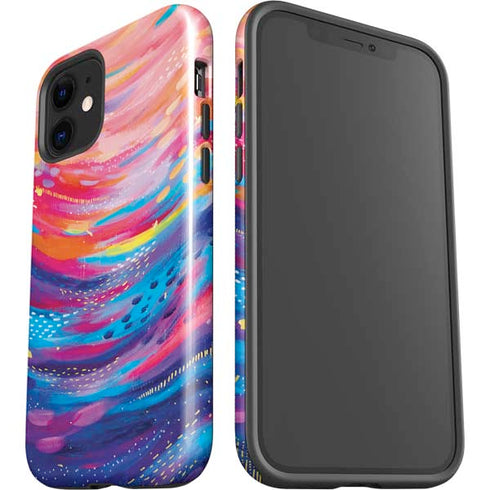 Etta Vee Rainbow Wave Brush Stroke iPhone 12 Impact Case