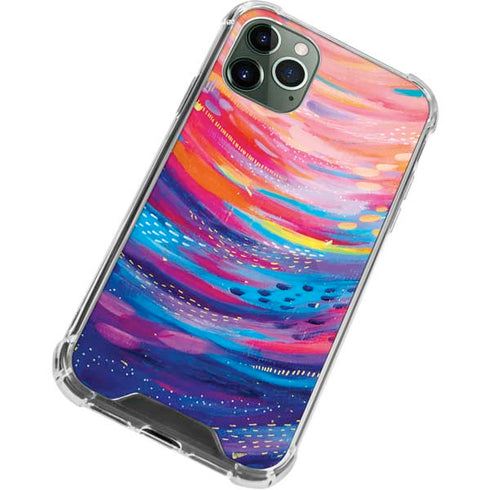 Etta Vee Rainbow Wave Brush Stroke iPhone 12 Pro Clear Case