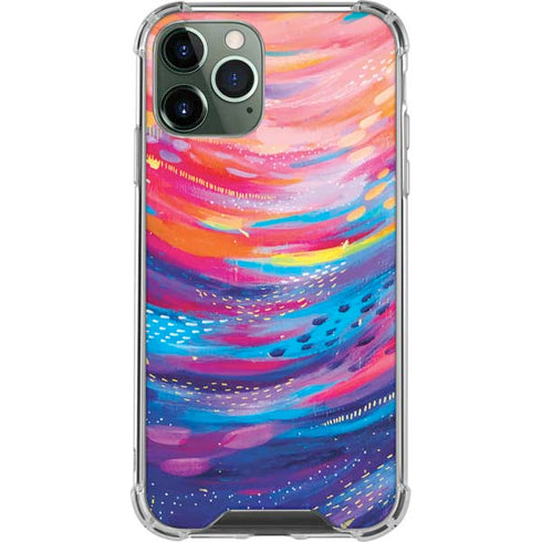 Etta Vee Rainbow Wave Brush Stroke iPhone 12 Pro Max Clear Case