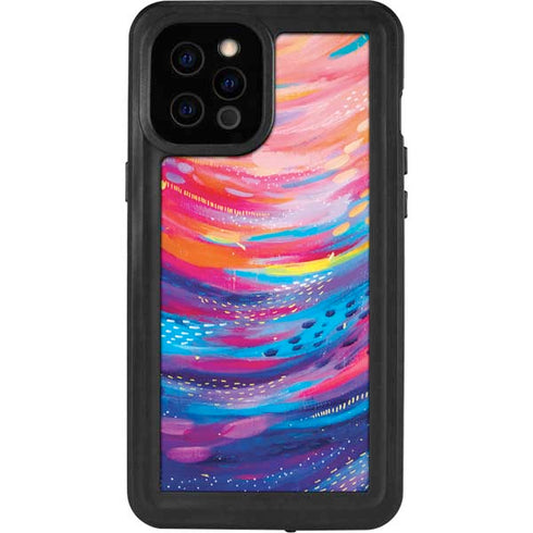 Etta Vee Rainbow Wave Brush Stroke iPhone 12 Pro Max Waterproof Case