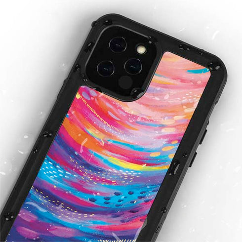 Etta Vee Rainbow Wave Brush Stroke iPhone 12 Pro Max Waterproof Case