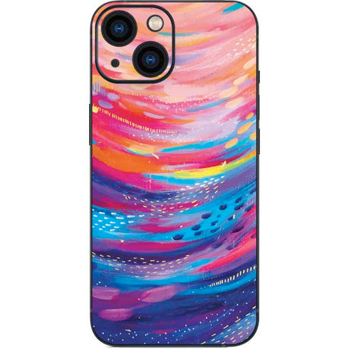 Etta Vee Rainbow Wave Brush Stroke iPhone 13 Mini Skin