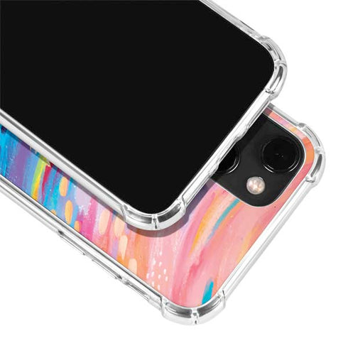 Etta Vee Rainbow Wave Brush Stroke iPhone 14 Clear Case
