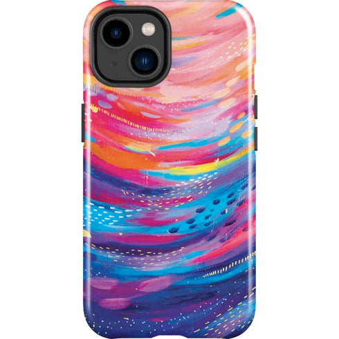 Rainbow Wave Brush Stroke by Etta Vee iPhone 15 Plus Impact Case