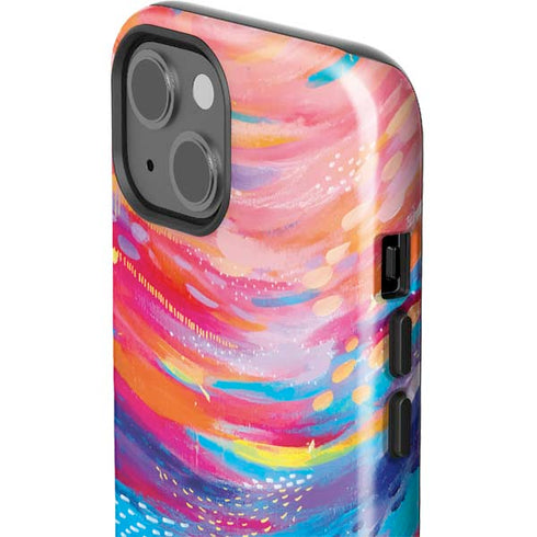 Rainbow Wave Brush Stroke by Etta Vee iPhone 15 Plus Impact Case