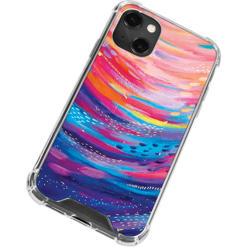 Etta Vee Rainbow Wave Brush Stroke iPhone 14 Plus Clear Case