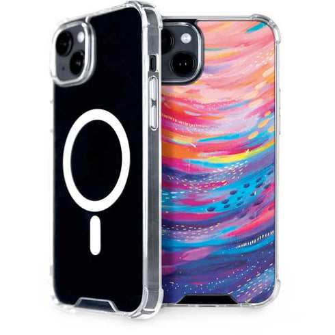 Rainbow Wave Brush Stroke by Etta Vee iPhone 15 Plus MagSafe Case