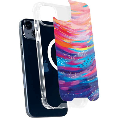 Rainbow Wave Brush Stroke by Etta Vee iPhone 15 Plus MagSafe Case