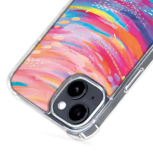 Rainbow Wave Brush Stroke by Etta Vee iPhone 15 Plus MagSafe Case