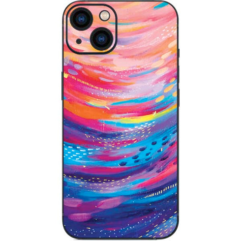 Rainbow Wave Brush Stroke by Etta Vee iPhone 15 Plus Skin