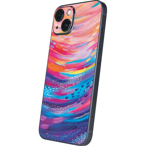Rainbow Wave Brush Stroke by Etta Vee iPhone 15 Plus Skin