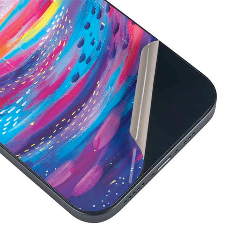 Rainbow Wave Brush Stroke by Etta Vee iPhone 15 Plus Skin