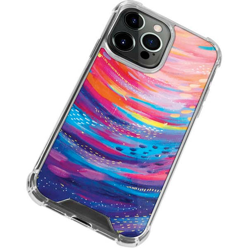 Etta Vee Rainbow Wave Brush Stroke iPhone 14 Pro Max Clear Case
