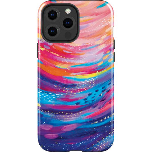 Etta Vee Rainbow Wave Brush Stroke iPhone 14 Pro Max Impact Case