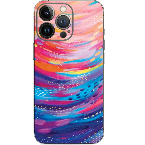 Etta Vee Rainbow Wave Brush Stroke iPhone 14 Pro Skin