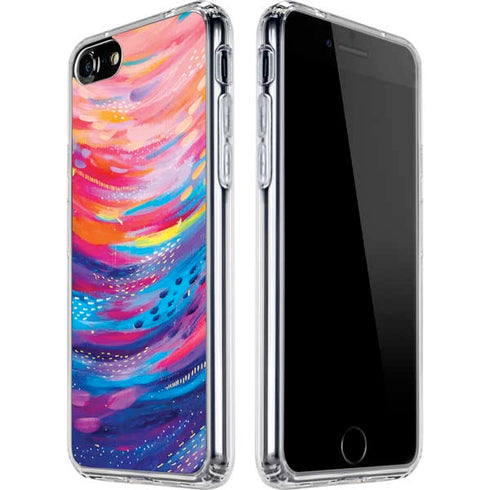 Etta Vee Rainbow Wave Brush Stroke iPhone SE (2nd & 3rd Gen) Clear Case