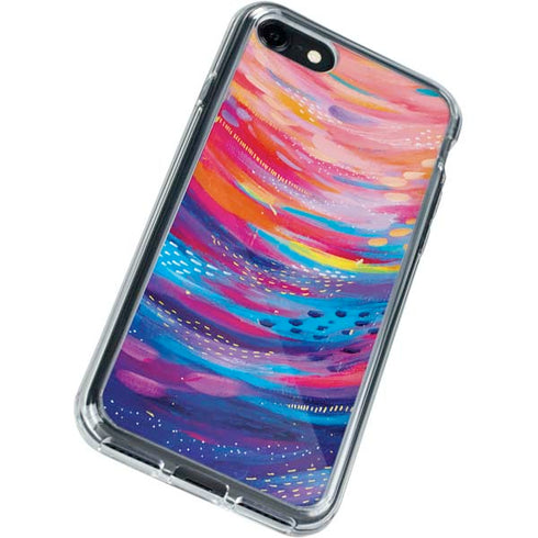 Etta Vee Rainbow Wave Brush Stroke iPhone SE (2nd & 3rd Gen) Clear Case