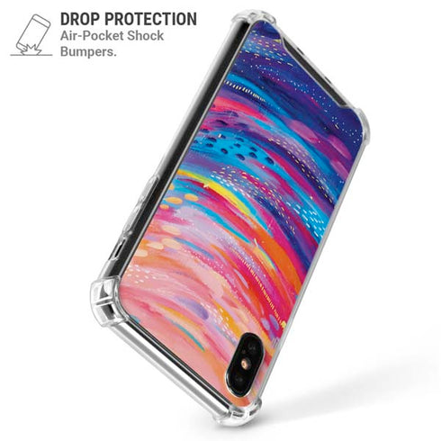 Rainbow Wave Brush Stroke by Etta Vee iPhone XS Max Clear Case