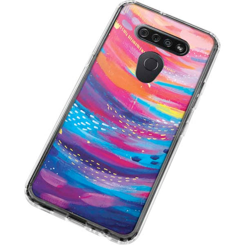 Rainbow Wave Brush Stroke by Etta Vee LG K51/Q51 Clear Case