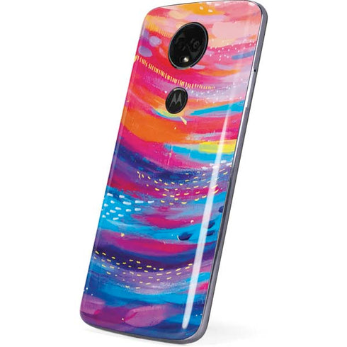 Etta Vee Rainbow Wave Brush Stroke Moto E5 Plus Skin