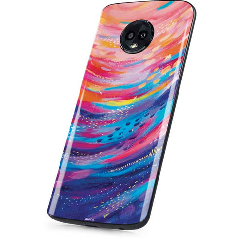 Etta Vee Rainbow Wave Brush Stroke Moto G6 Skin