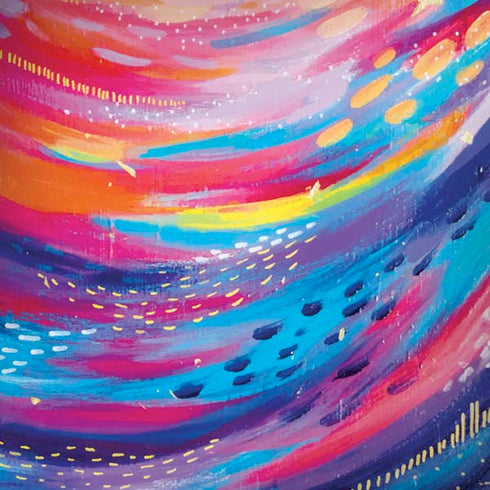 Etta Vee Rainbow Wave Brush Stroke Moto G6 Skin