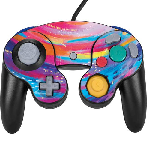 Etta Vee Rainbow Wave Brush Stroke Nintendo GameCube Controller Skin