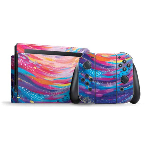Etta Vee Rainbow Wave Brush Stroke Nintendo Switch Bundle Skin
