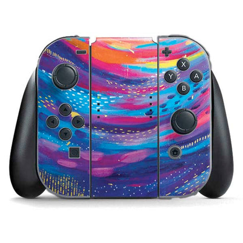 Rainbow Wave Brush Stroke by Etta Vee Nintendo Switch (2017-2021) Joy-Con Controller Skin