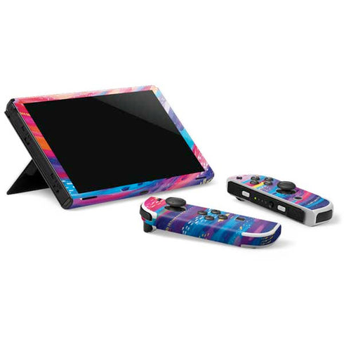 Etta Vee Rainbow Wave Brush Stroke Nintendo Switch OLED (2021) Skin