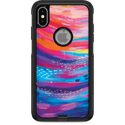 Etta Vee Rainbow Wave Brush Stroke Otterbox Commuter iPhone Skin