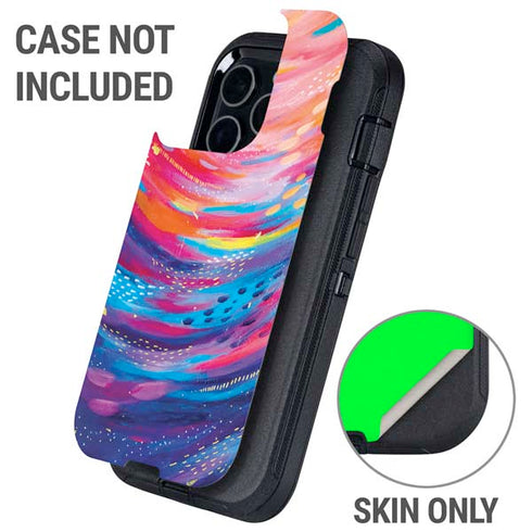 Rainbow Wave Brush Stroke by Etta Vee Otterbox Defender iPhone Skin