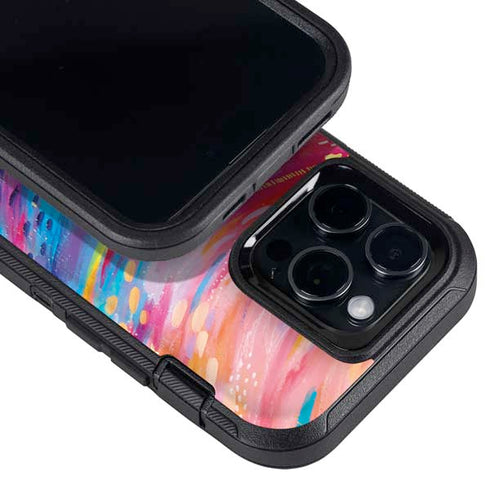 Rainbow Wave Brush Stroke by Etta Vee Otterbox Defender iPhone Skin