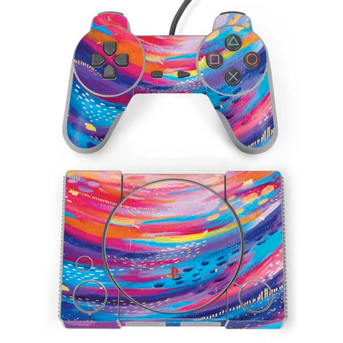 Etta Vee Rainbow Wave Brush Stroke PlayStation Classic Bundle Skin