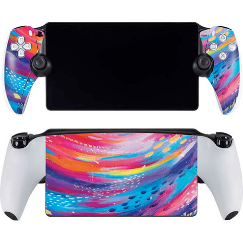 Rainbow Wave Brush Stroke by Etta Vee PlayStation Portal Remote Player Skin