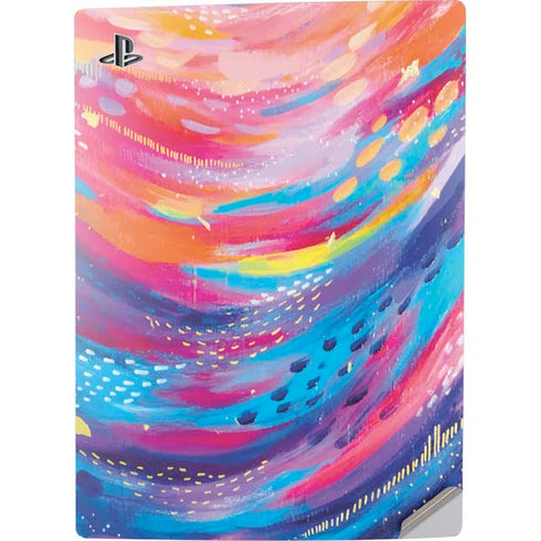 Etta Vee Rainbow Wave Brush Stroke PS5 Digital Edition Console Skin