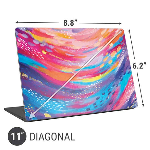 Etta Vee Rainbow Wave Brush Stroke Universal Laptop 11in (8.8 x 6.2in) Skin